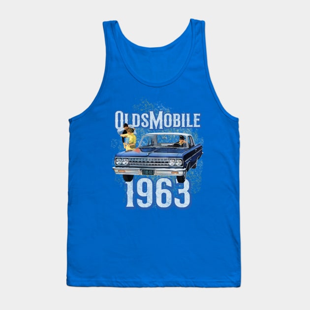 Blue Oldsmobile 1963 Tank Top by JINTOMANG
